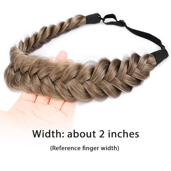 Messy Wide 2 Strands Synthetic Hair Braided Headband Women Girl Beauty Accessory